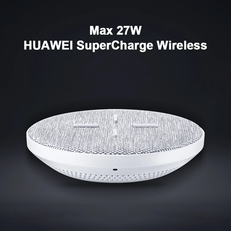 Оригинальное Беспроводное зарядное устройство HUAWEI SuperCharge 27 Вт, максимальное быстрое зарядное устройство с поддержкой Android IOS, беспроводная QI поддержка