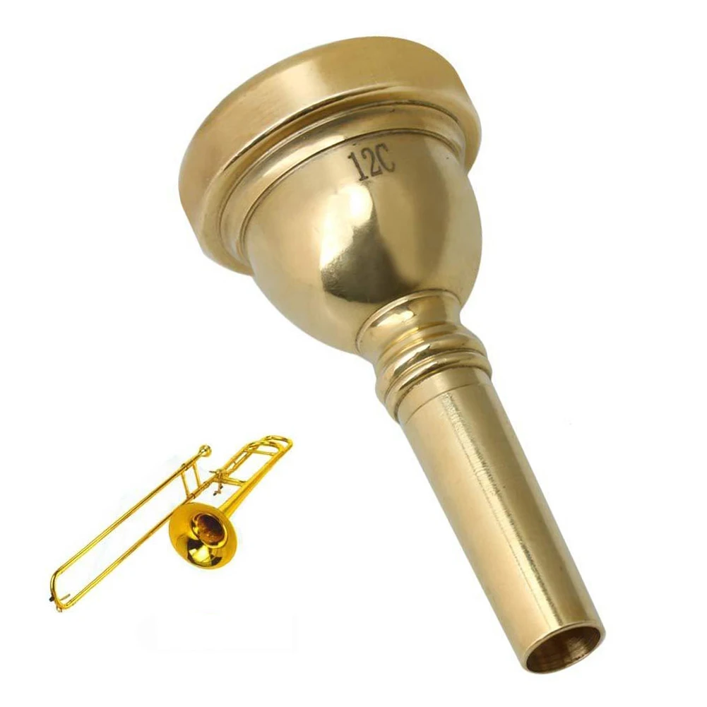 

12C Plated Copper Alloy Large Shank Alto Trombone Mouthpiece Sound Concert Stylish and Durable