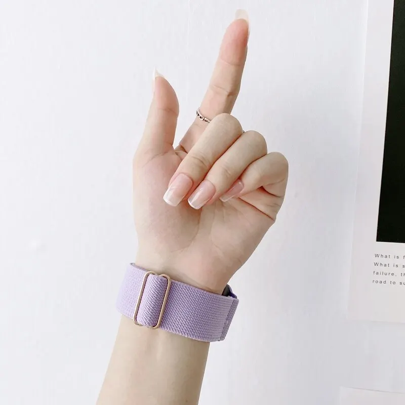 Nylon Strap for Apple Watch Band Ultra2-1 49mm 41mm 45 mm 38/42 Bohemian Elastic Bracelet iWatch Series 9 8 7 6 5 4 3 Se 40/44mm