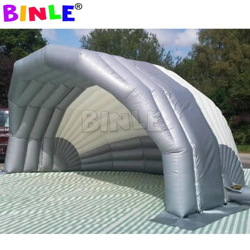 

10X8X5 Meters Silver Luxury Giant Inflatable Stage Roof Air-Blown Cover Tent With Blower For Coporate Events Or Music Wedding Pa