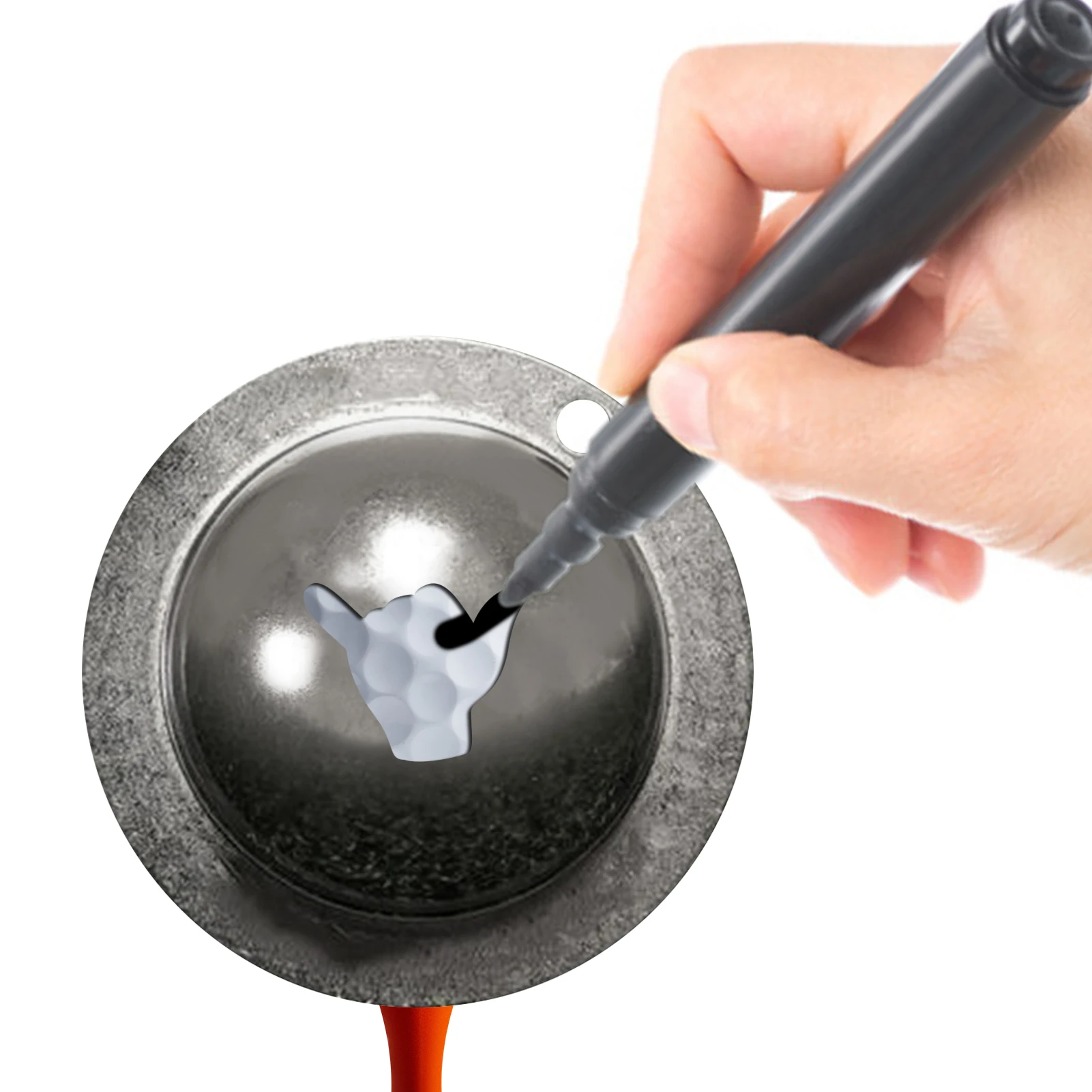 Golf Ball Mark Portable Golf Ball Line Marker Stencil Steel Marker Pen 1Pcs