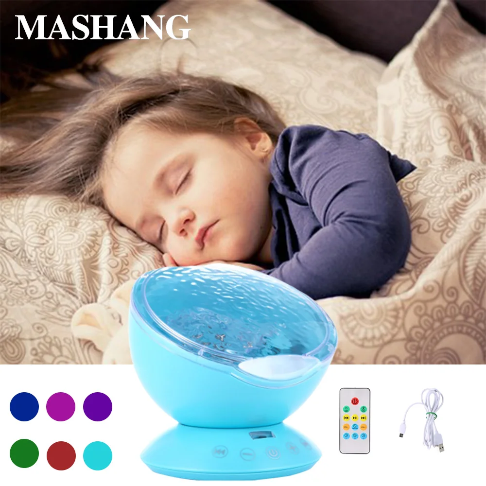 

LED Ocean music Lamp Sky Ocean Wave Projector Lights USB TF Music Player Box Gifts for Kids Baby Bedroom Decoration Night light