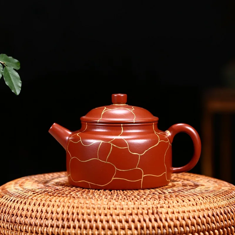 

Yixing recommended shu-ming liu all hand undressed ore dahongpao DE clock pot of household paint colour kung fu tea set