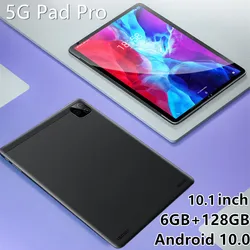 Nova tabuleta 10.1 Polegada octa núcleo 5g lte 6gb + 128gb comprimidos pc android 10.0 classe on line tablette gps android daul sim