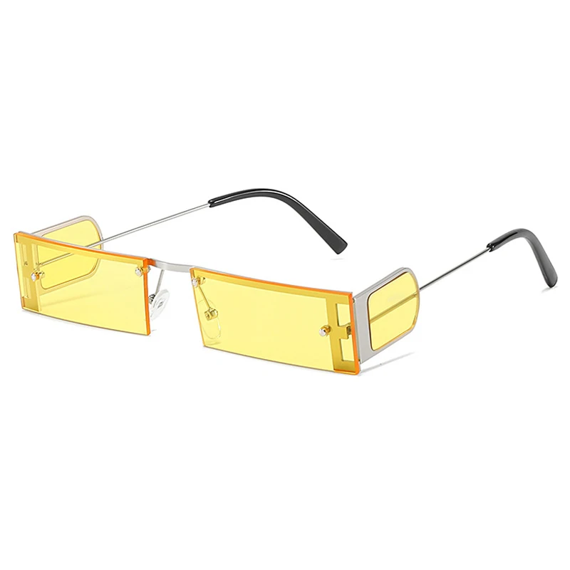 

2021 New Fashion Rectangle Sunglasses Women Men Brand Design Rimless Sun Glasses Men Luxury Style Metal Frame Eyeglasses UV400