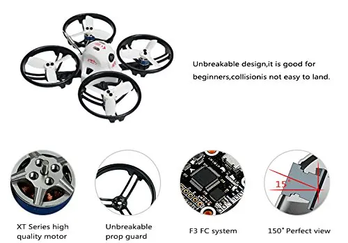 

Hot JMT ET125 Mini Racer Racer Airplanes Brushless FPV RC Drone RTF with FS-i6 RC Transmitter Controller Accessory
