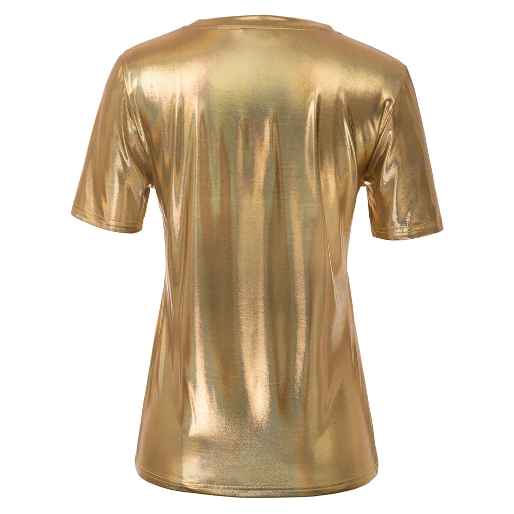 shiny gold shirt women
