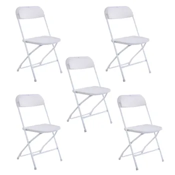

5pcs/set Folding Chairs Picnic Chairs Stool Indoor Outdoor Plastic Portable Garden for BBQ Party White Black Home Furniture