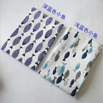 

Kitchen Towels Dining Table Napkins Light Blue Fish Mediterranean Fish Printing Cloth Restaurant Napkins For Wedding