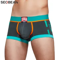 SEOBEAN Boxer taille basse pour homme, sous-vêtement en coton, doux, respirant, confortable, pour un usage quotidien décontracté 1