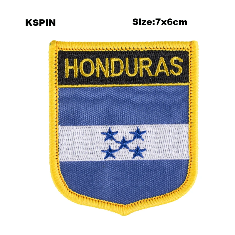 Honduras Shield Shape embroidered flag patches national for Cothing DIY Decoration PT0077-S | Дом и сад
