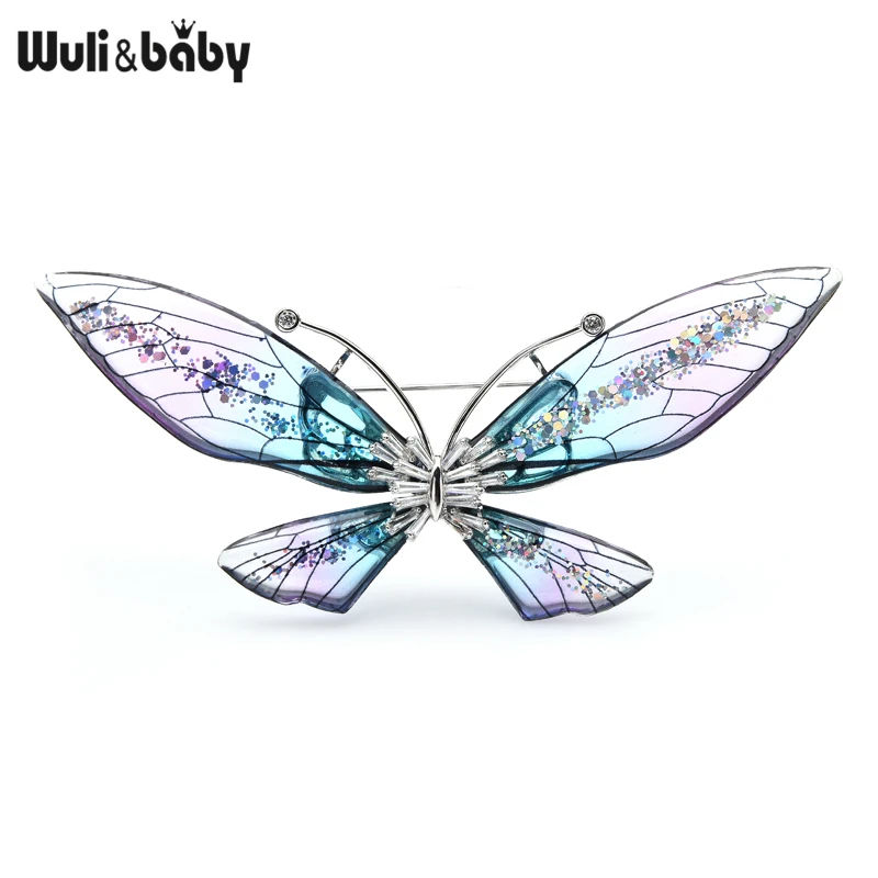 

Wuli&baby Big Transparent Wings Butterfly Brooches For Women Weddings Party Office Brooch Pins Gifts