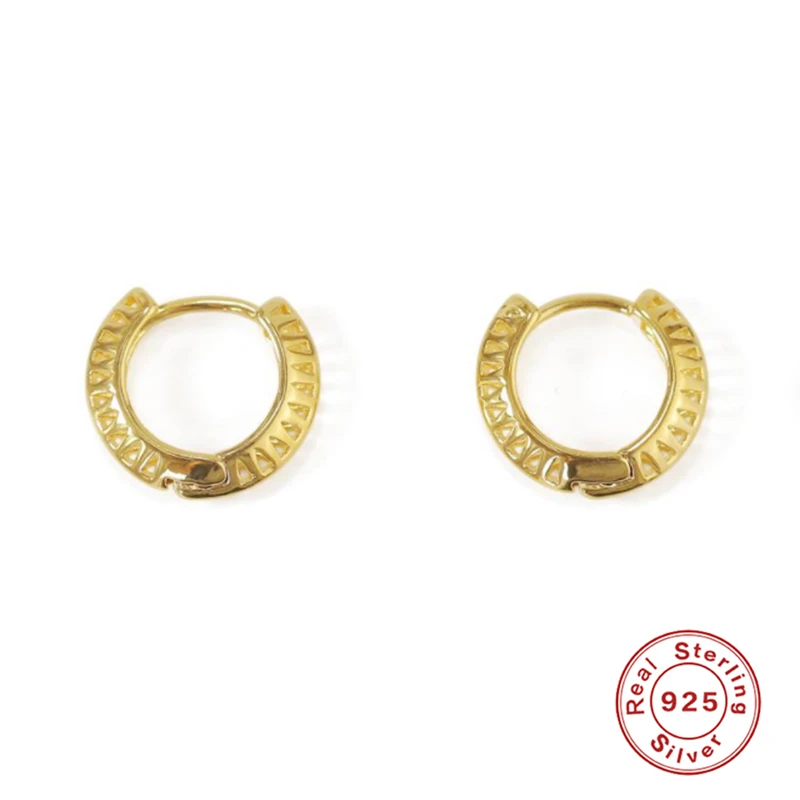 

Aide 2020 Retro Real Pure 925 Sterling Silver Female Fashion Jewelry Hollow Out Heart classic Hoop Earrings for Women Brincos