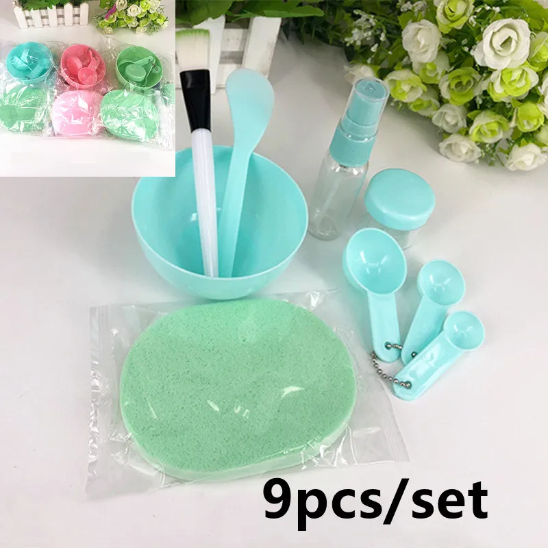 9pcs/set Women Face Mask Mixing Bowl Set Girls Facial Skin Care Mask