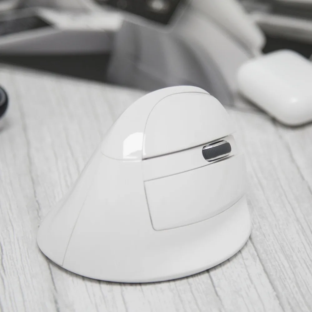 Mouse sem Fio Mouse para Escritório Delux Mini Mouse Ergonômico Vertical Bluetooth Branco 2.4ghz Rgb Recarregável Clique Silencioso M618 - Imagem 6