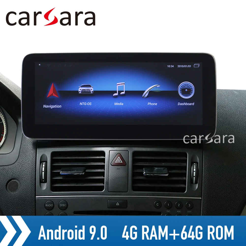 Автомобильная навигация C class W204 Android 9 4G RAM мультимедийный плеер C200 comand дисплей C250