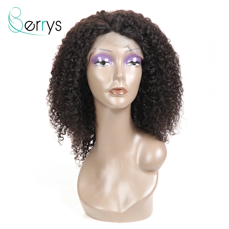 Berryshair 10A малайзийские человеческие волосы парики Кудрявые кудрявые без клея