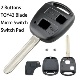 Enhanced Car Key Case with 2 Buttons and TOY43 Blade Plus Micro Switches (2 Buttons 2 Switch)