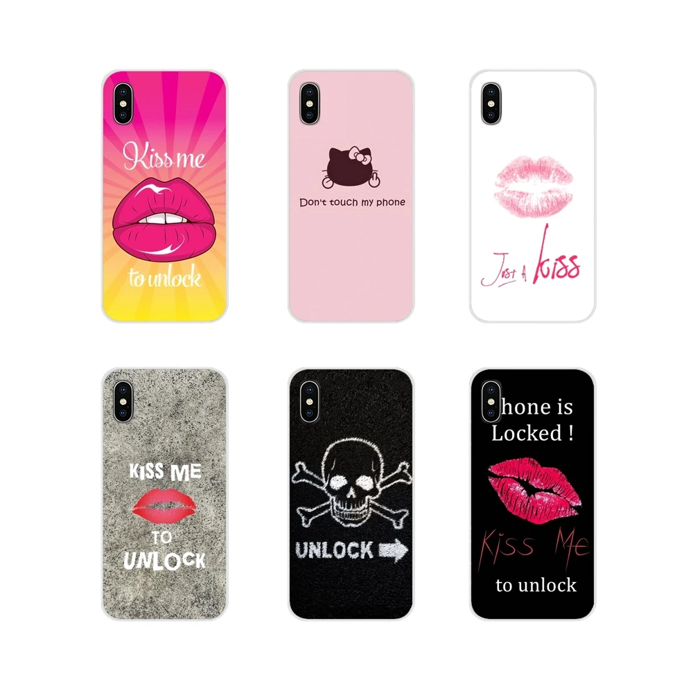 Transparent Soft Cases Cover Unlock Lips kiss Me For Sony Xperia Z Z1 Z2 Z3 Z5 compact M2 M4 M5 C4 E3 T3 XA Huawei Mate 7 8 Y3II | Мобильные