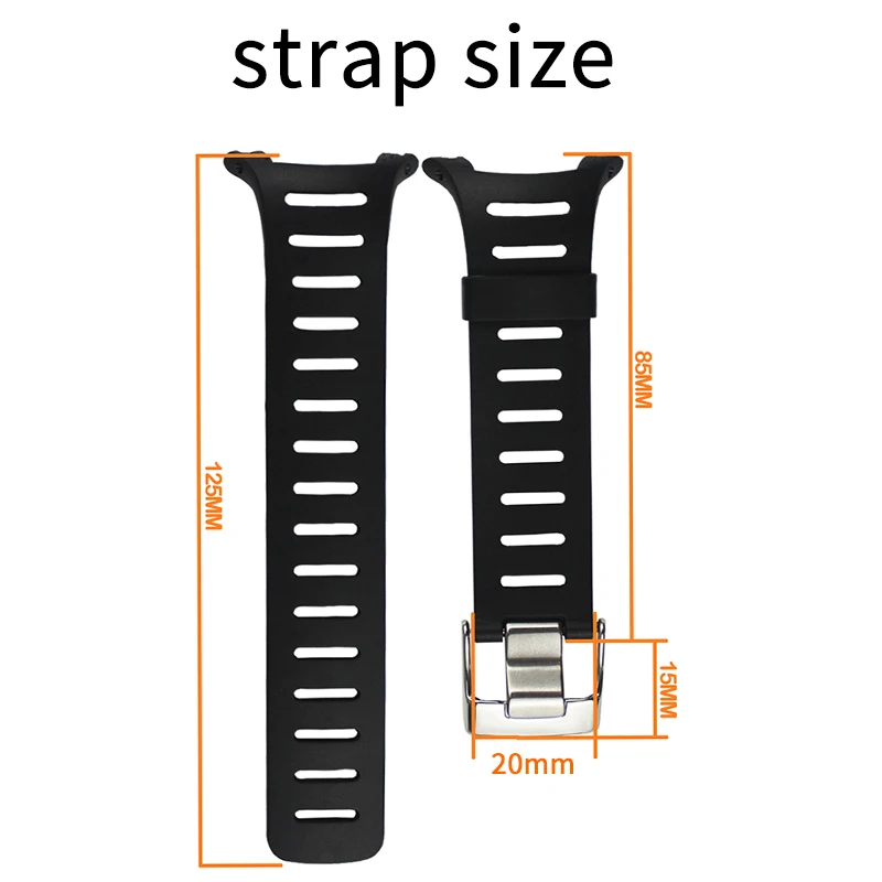 Outdoor Waterproof Rubber Men s strap Steel Buckle Suitable for SUUNTO T1 T1C T3 T3C T3D 3