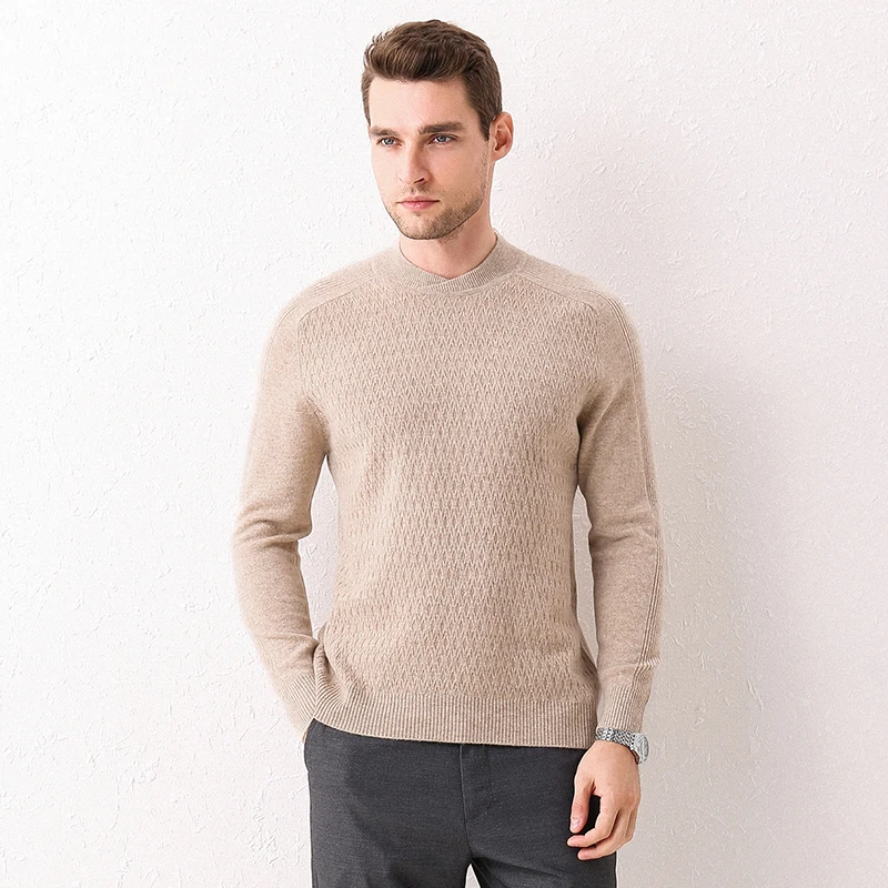 Smpevrg wool men sweater half turtleneck long sleeve men pullover soft heathy sweater men knitted sweater men jumpers wild