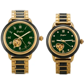 

NEW LUXURY BRAND COUPLE WATCHES JADE MACHINERY BUSINESS WOMEN MEN'S CLOCK TREND CREATIVE UNIQUE HOT FASHION HOLLOW MS WRISTWATCH