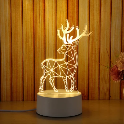 LBAH 3D креативная Светодиодная лампа 3D светодиодный оригинальная Ночная подсветка Иллюзия Ночная лампа 3D иллюзия Настольная лампа для дома декоративная - Испускаемый цвет: Deer