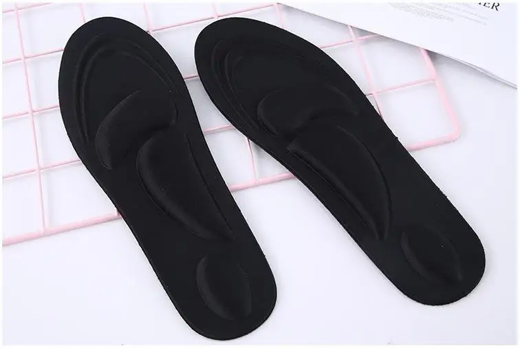 4D универсальные стельки для обуви, полная длина, мягкие стельки, комфортный Массажный коврик, Дышащие стельки для женщин и мужчин - Цвет: Черный