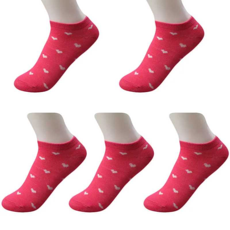 As shown 5 пар = 10 штук женские носки с героями мультфильмов хлопковые осенне-зимние невидимые носки с милыми животными безбортные носки Harajuku Дышащие носки - Цвет: As shown