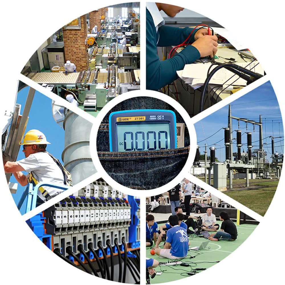 Digital Multimeter Multimeter Tester Digital Multimeter BSIDE ZT301 302 True-RMS DC/DA Voltmeter Ammeter Resistance Ohm Cap Hz Temp Tester