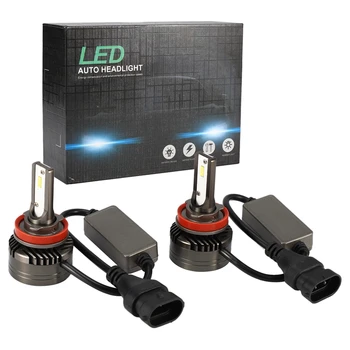 

H11/H8/H9 Car Led Headlight Bulbs Replace Kit, M2 Series Low Beam/Fog Light Bulb with Fan, Canbus Ready Ip67 Csp Chips 10000Lm 6