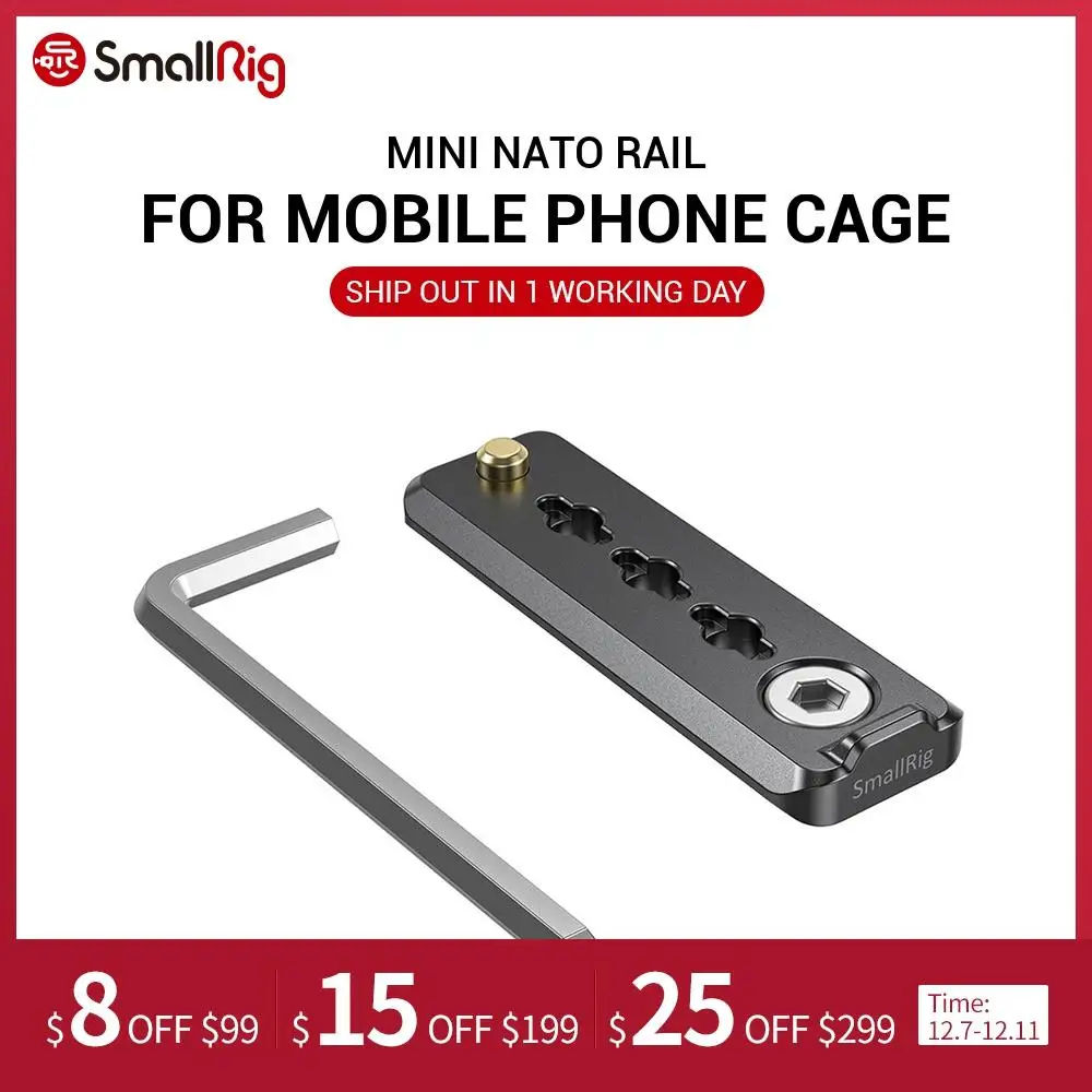 SmallRig быстросъемная мини безопасная НАТО рельса для стандартной клетки