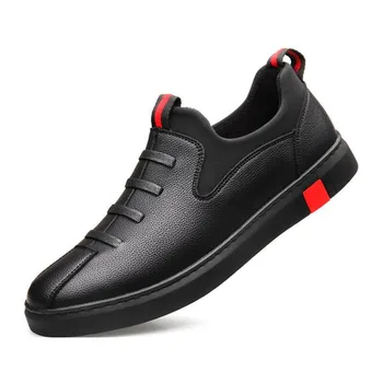 

New Fashion Male Black leather flats Shoes Men Loafers Shoes Korea Flats driving boat Shoes men casual sneaker shoes
