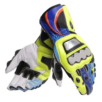 

2019 Dain Long Motorcycle Gloves Leather MOTO GP Knight Road Racing Full Metal Moto Street Gloves Motorbike PRO Guantes Yellow