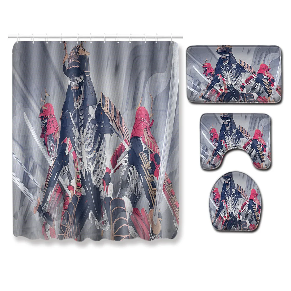 Zeegle Bath Carpet Set Anti Slip Bathroom Doormat Shower Mat Absorbent Toilet Pedestal Rug Waterproof Shower Curtain Toilet Set - Цвет: JA78