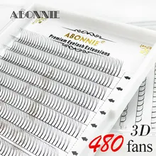 Abonnie premade fans объемные ресницы 3D/4D/5D/6D накладные ресницы из искусственной норки 480 Вентиляторы цена