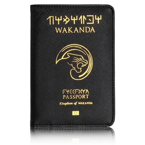 TOURSUIT RFID Блокировка Wakanda Forever Черная пантера ASGARD кожаный чехол держатель для паспорта Мстители, Гидра щит Звездного флота - Цвет: Wakanda1