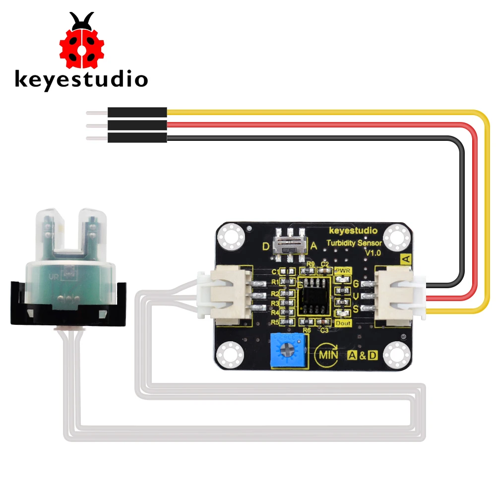Датчик Мутности Keyestudio V1.0 с проводами совместимыми Arduino для тестирования