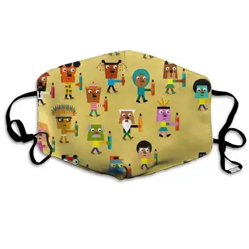 

Mouth Mask Cartoon Classmate Print Masks - Breathable Adjustable Windproof Mouth-Muffle, Camping Running for Women and Men