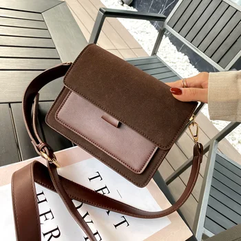 

Scrub PU Leather Crossbody Bags for Women 2019 Small Shoulder Messenger Bag Female Winter Travel Handbags and Purses