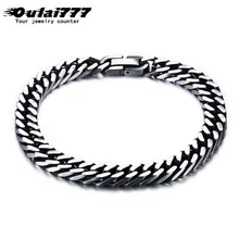 Oulai777, мужские браслеты, простые браслеты, цепочка на руку, Мужская цепочка из нержавеющей стали, кубинское звено, Ретро Рок, очаровательные Мужские аксессуары