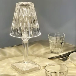 Modern Minimalist Bedside Lamp LED Table Lamp Bedroom Living Room Crystal Table Lamp Study Decorative Art Acrylic Night Light