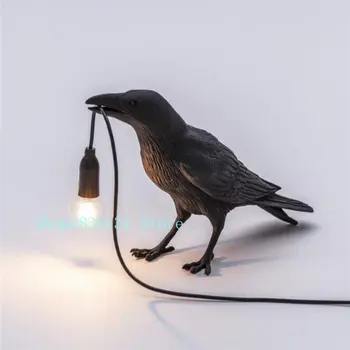 

Nordic Modern Bird Lamps Led Table Lamps Resin Crow Desk Light for Living Room Bedroom Light Fixtures Wall Sconce Home Art Decor
