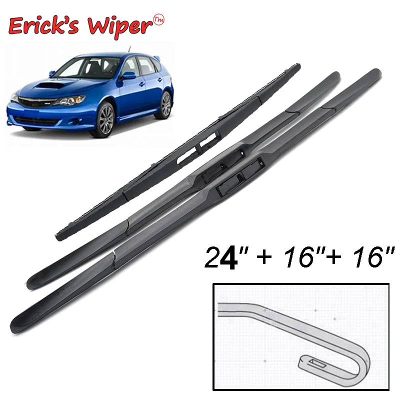 Erick's Wiper Front & Rear Wiper Blades Set For Subaru Impreza Ge Gv Gh