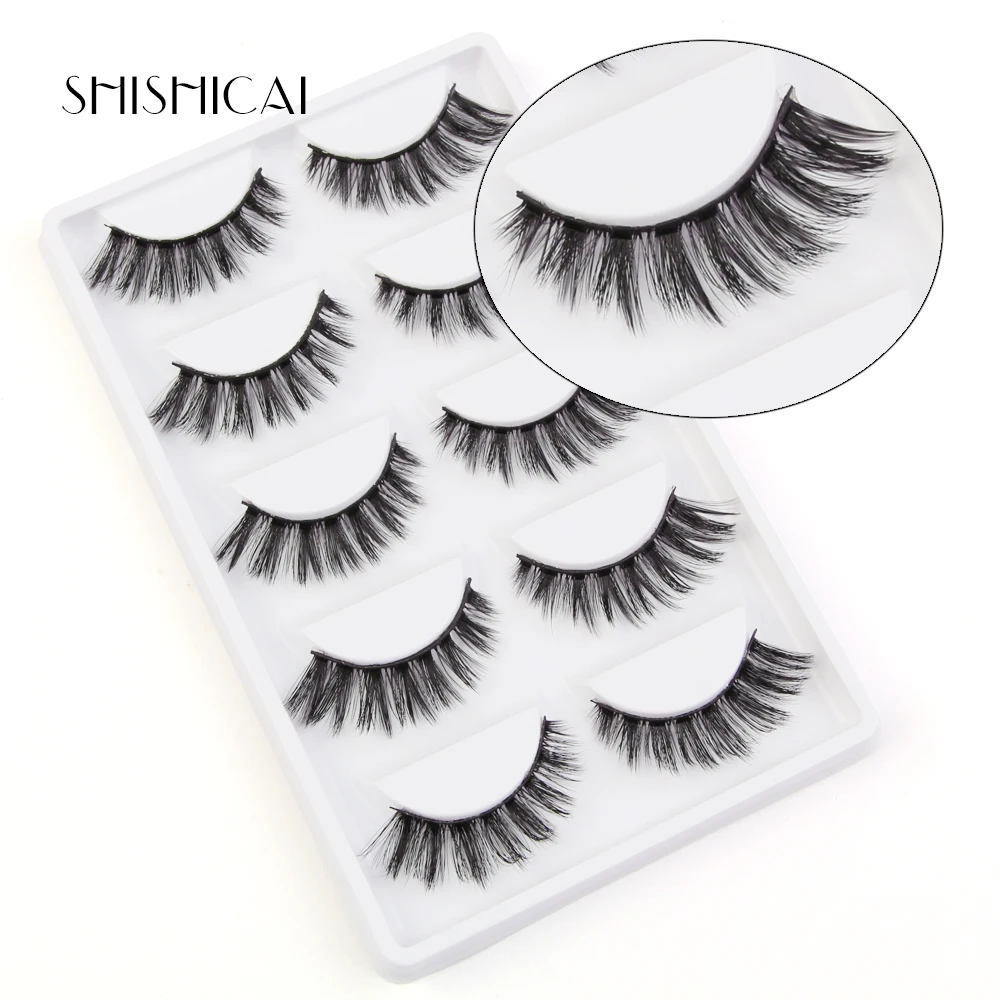 

5 Pairs False Eyelashes 3D Mink Lashes Natural Makeup Eyelash Extension Long Mink Eyelashes Volume Fake Eye Lashes