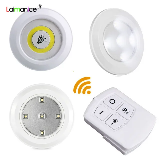 

Wireless Under Cabinet Light LED Puck Lights with Remote Control Battery Powered Lighting Dimmable Wall Closet Touch Night Light