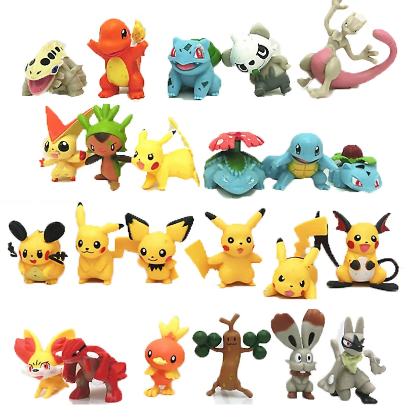 24 шт./компл. фигурку Pokemoners модель монстра игрушка мини Пикачу приобретенного во