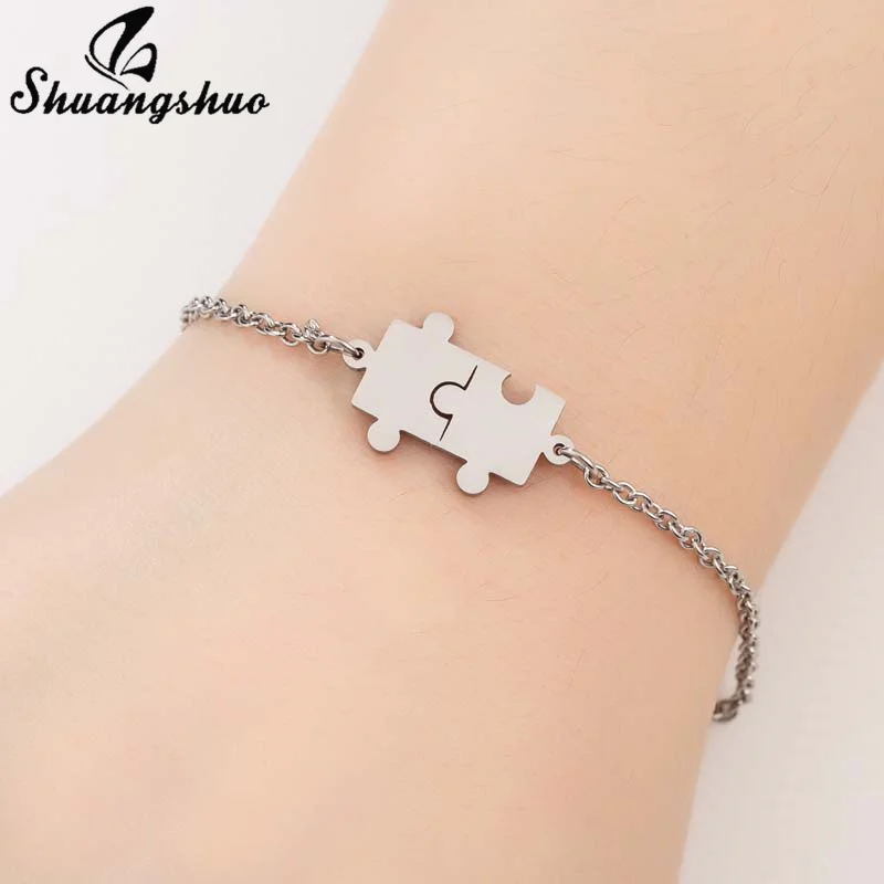 Shuangshuo квадратный браслет-головоломка браслеты из нержавеющей стали для женщин ювелирные украшения, как на фото геометрический pulseras mujer свадебный подарок