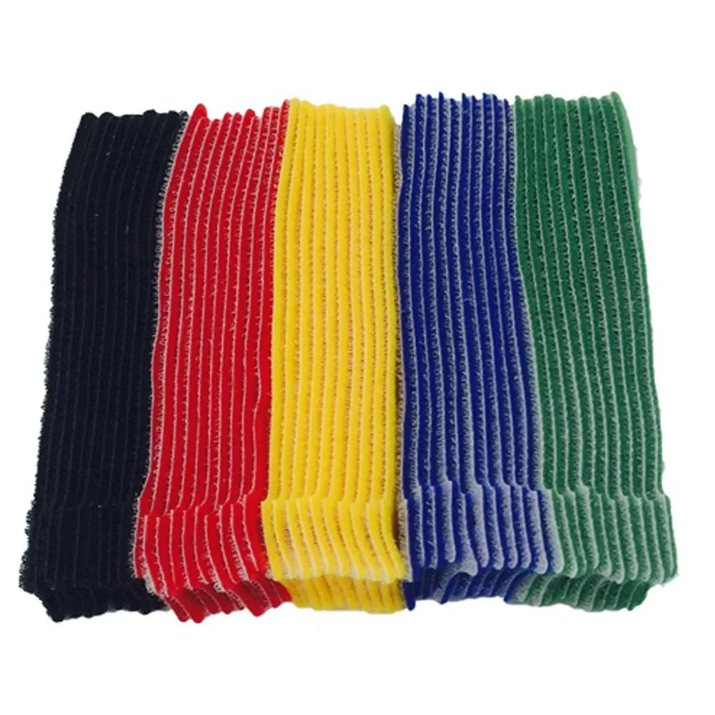 50pcs Multi-Purpose Reusable Hook and Loop Cable Ties Fastening Straps Downs Straps Cable Ties Management Back To Back Fastener
