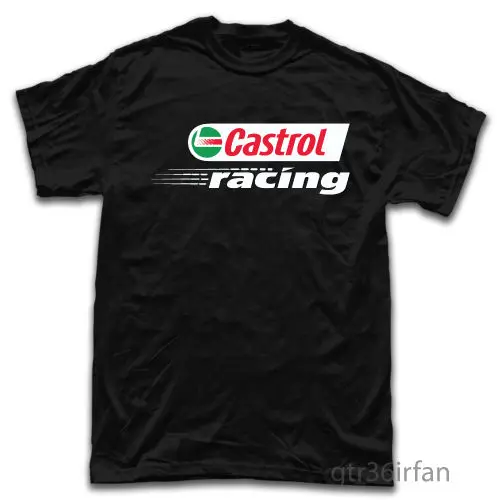 Castrol гоночный смазочное масло футболка с логотипом черный 2019 Новая летняя